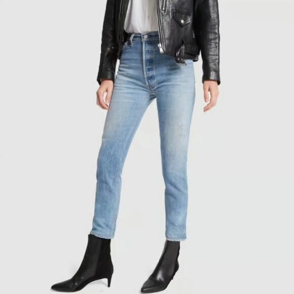 NWT RE/DONE Levi's High Rise Ankle Crop Jeans - Picture 1 of 9